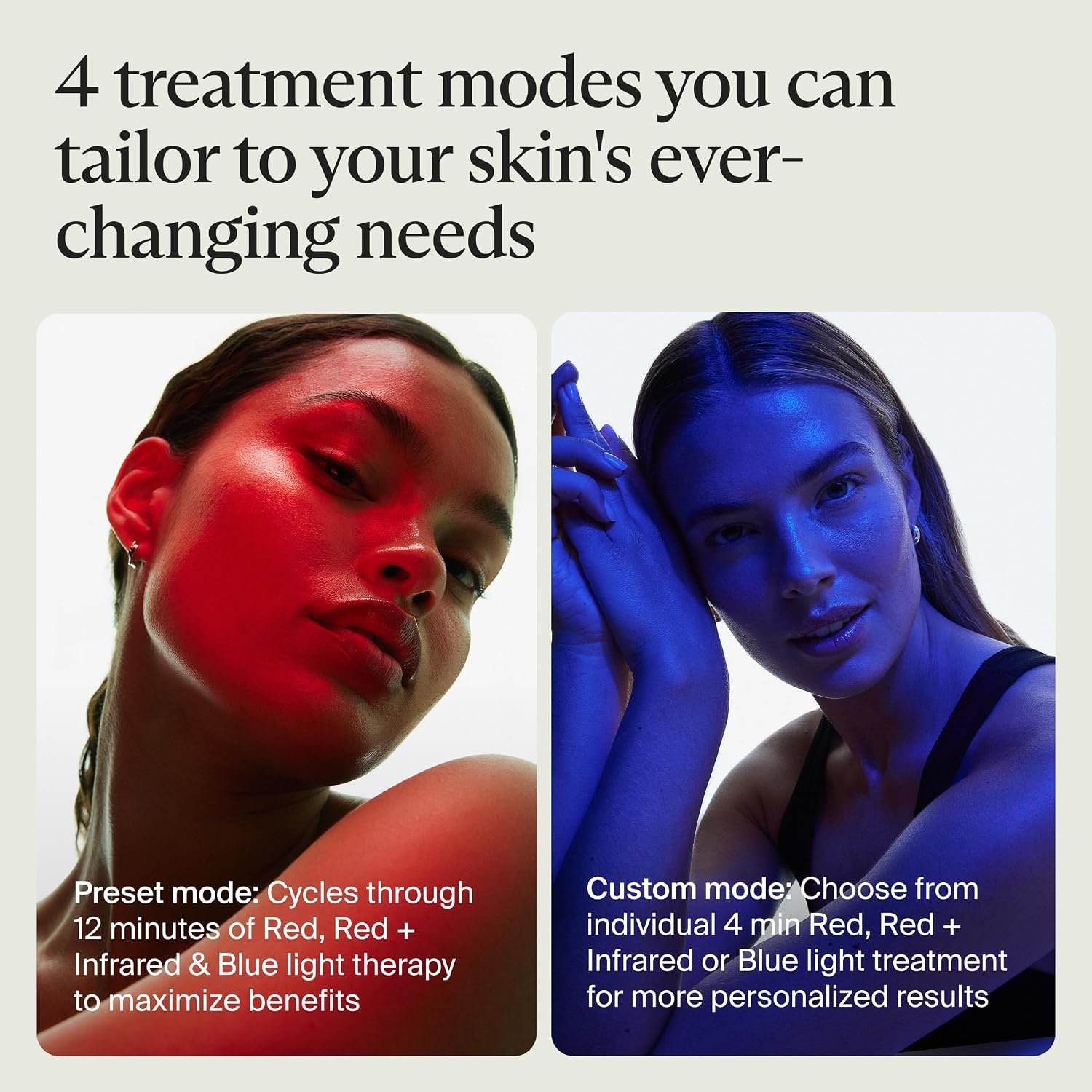 TheraFace Mask Glo four treatment modes