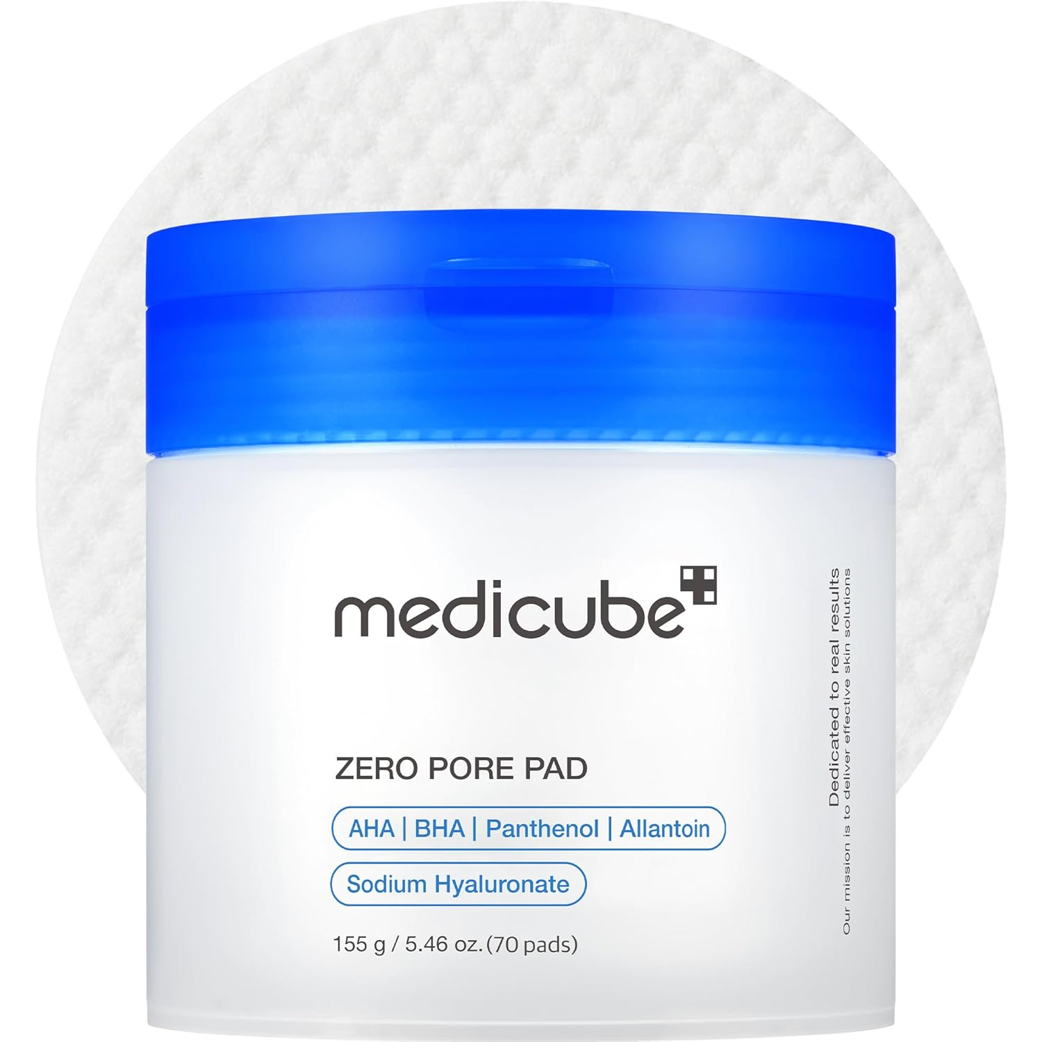 Medicube Zero Pore Pad 2.0 jar with a toner pad behind it
