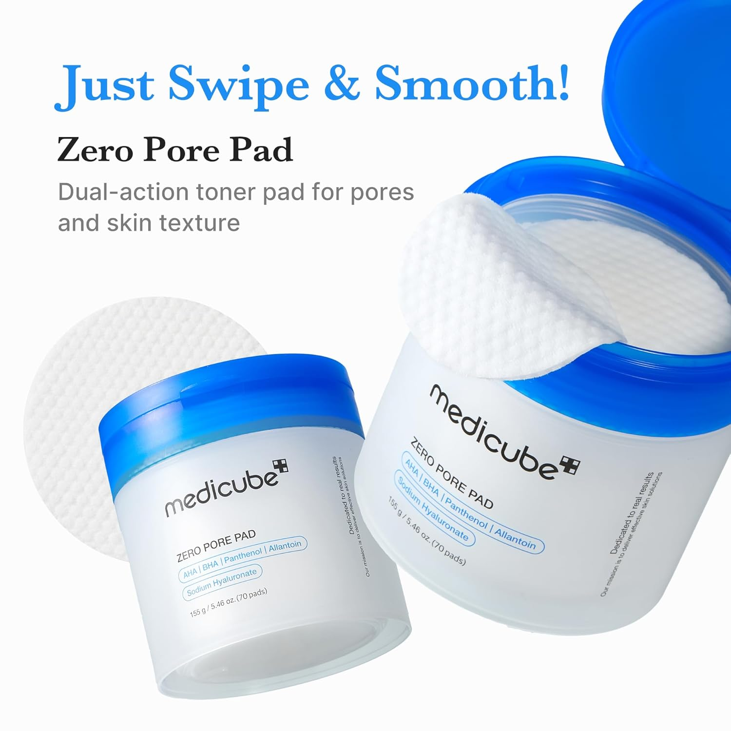 Open Medicube Zero Pore Pad jar showing the pre-soaked pads