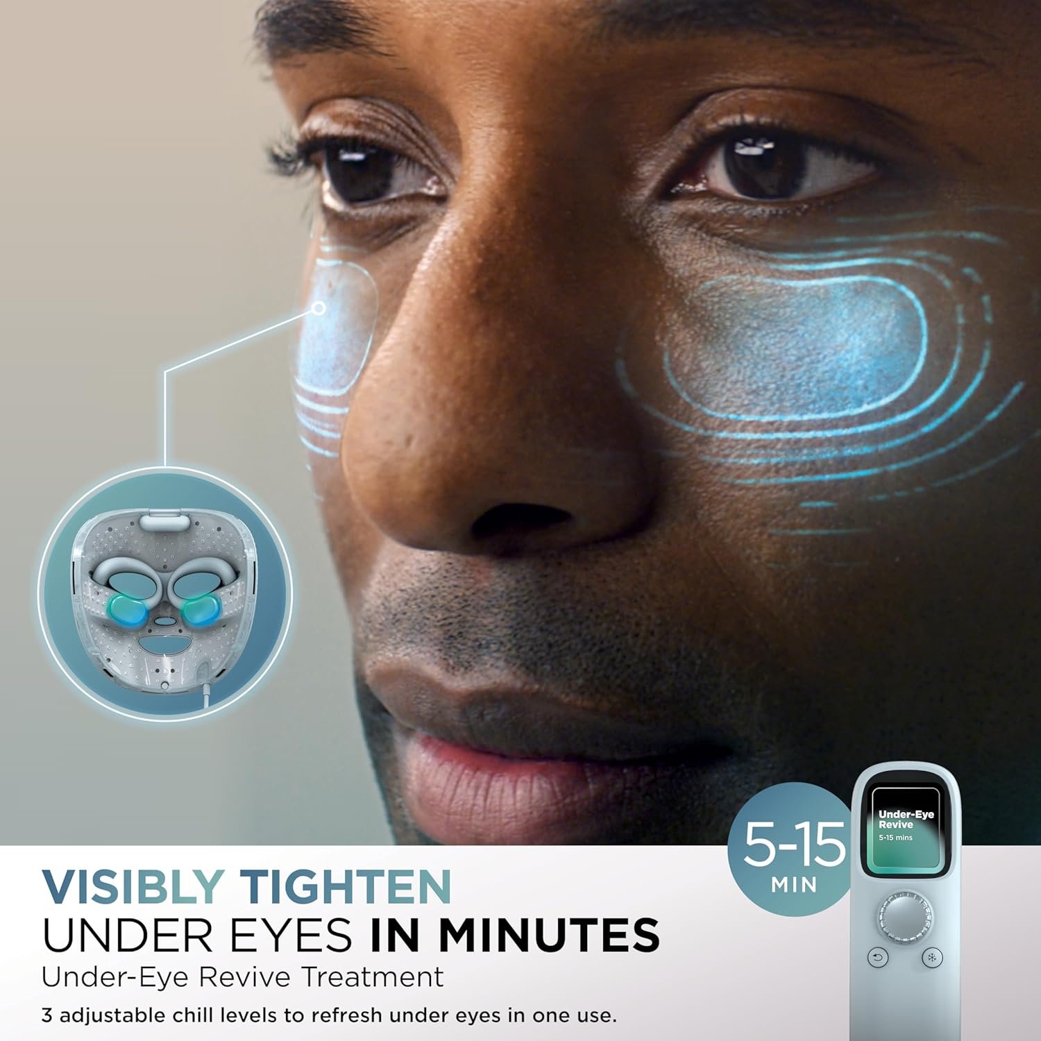 Shark CryoGlow under-eye cooling treatment illustration