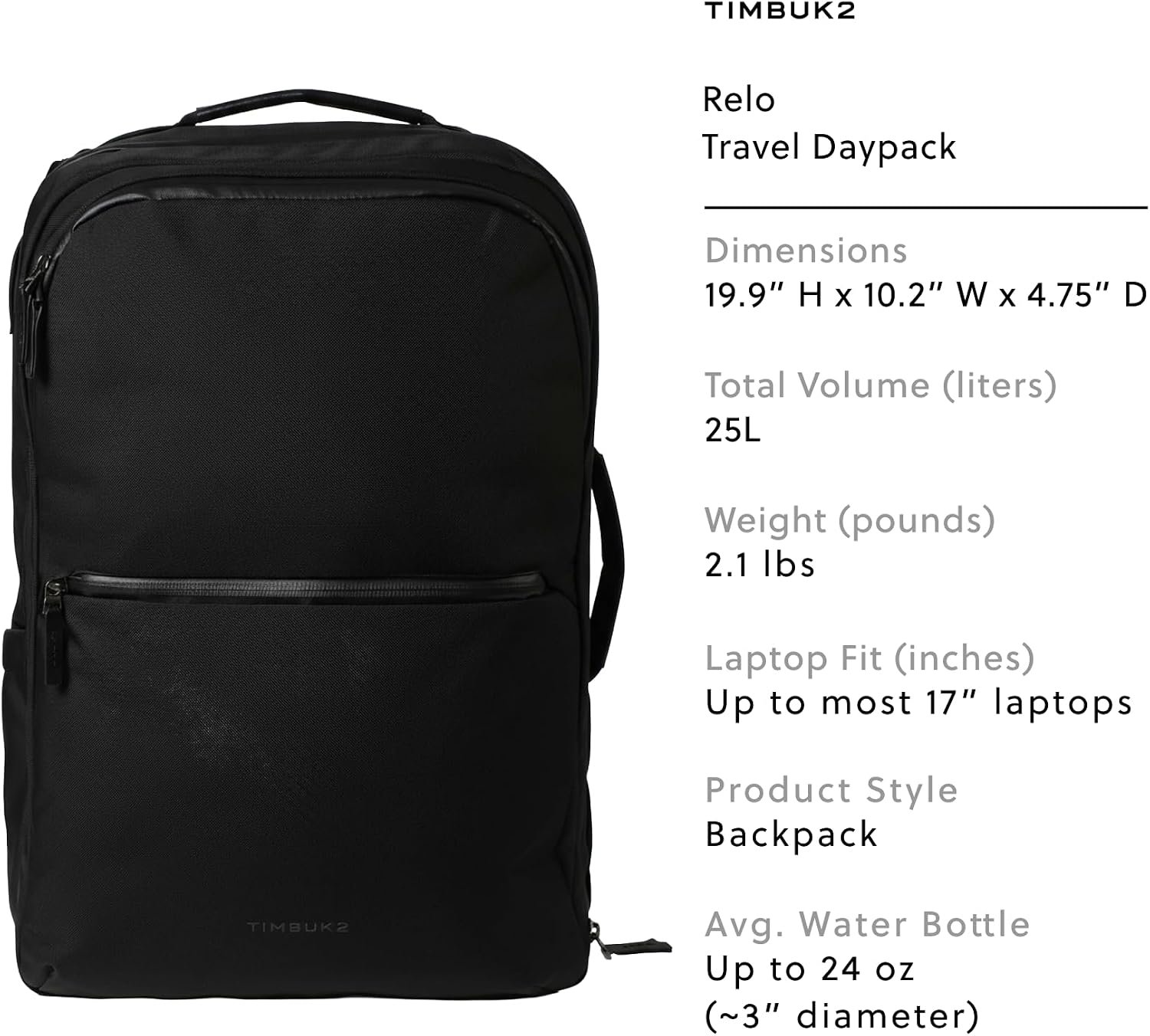 Timbuk2 Relo 25L backpack side view